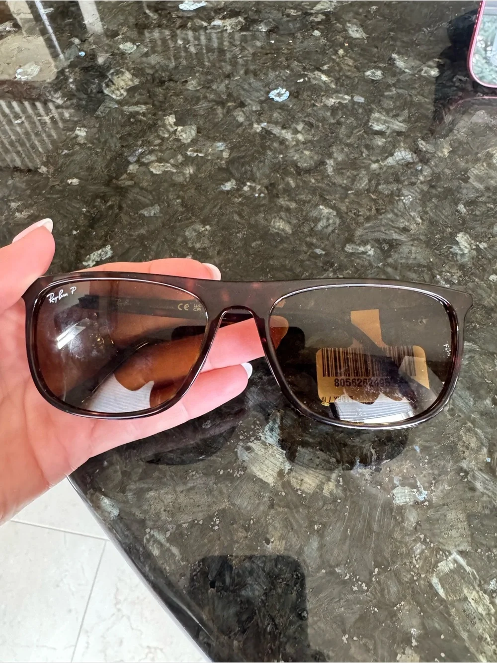 Ray-Ban Brown Gradient Rectangular Sunglasses